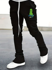 Men's Alien Pattern Drawstring Bell Bottom Pants