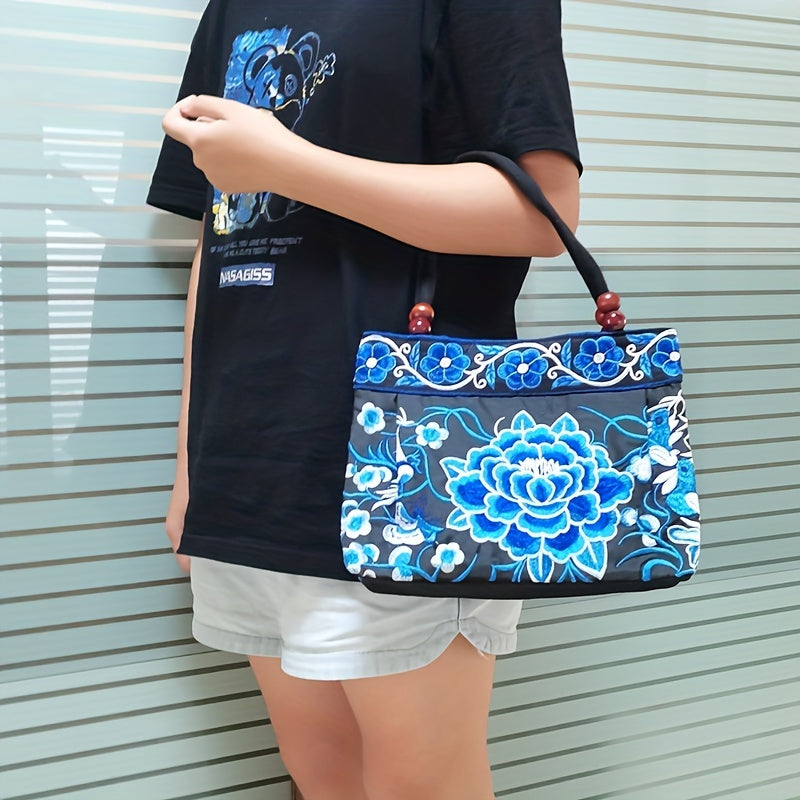 Flower Embroidered Ethnic Bag Casual Handbag For Women