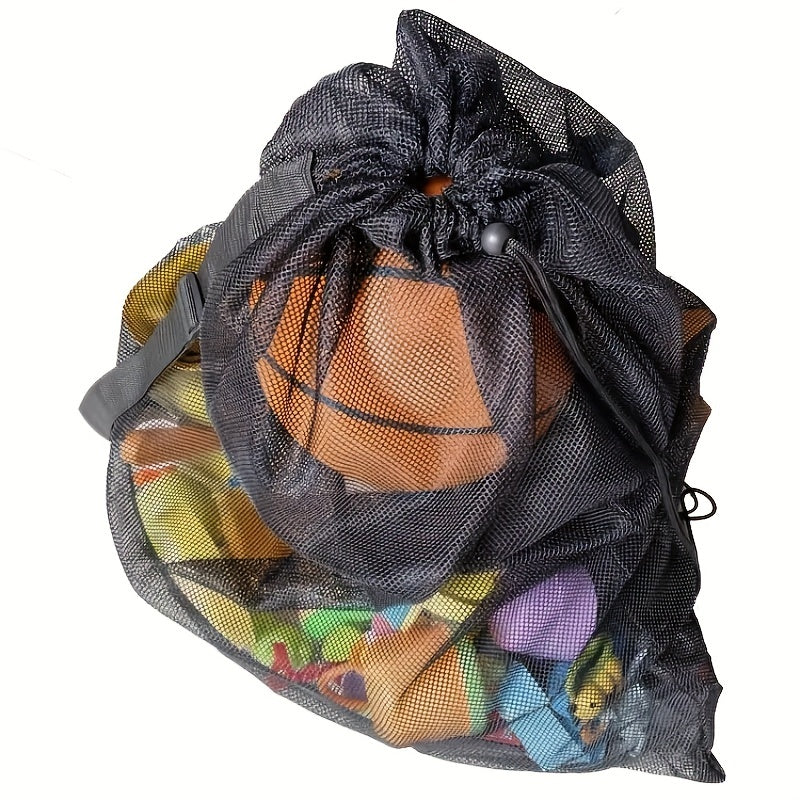 Mesh Balls Storage Bag For Sports Equipment with Shoulder Straps