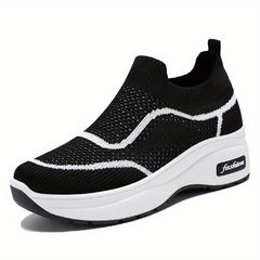 Women's Knitted Sock Shoes Breathable Slip On Low Top Chunky Sneakers