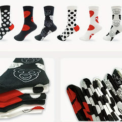 6 Pairs Polka Dot & Heart Print Socks Mid Tube Women's Stockings