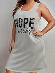  Slogan Print Tank Sleep Dress