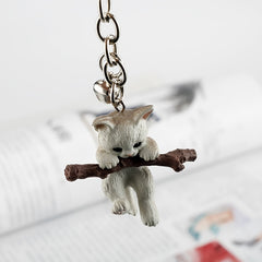 Love Simulation Branch Bell Kitten Keychain Doll Pendant