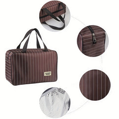Striped Toiletry Bag Waterproof Travel Business Trip Storage Cosmetic Bag