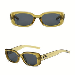 Y2K Square Sunglasses Hiphop Metal Planet Decor Beach Party Club UV400