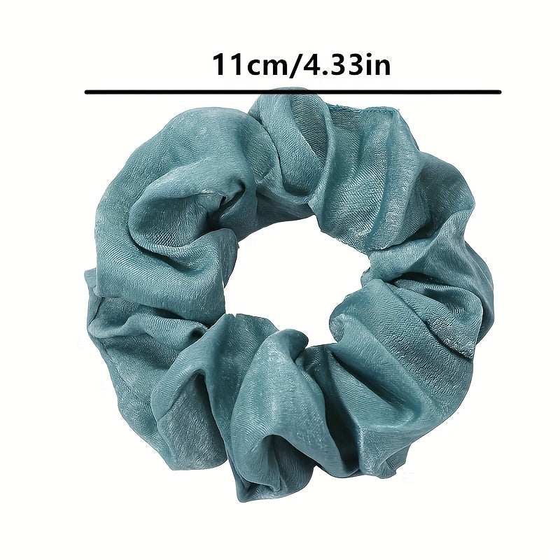 12pcs Solid Silk Hair Tie Scrunchie Ponytail Holder Accessory