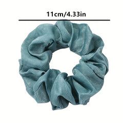 12pcs Solid Silk Hair Tie Scrunchie Ponytail Holder Accessory