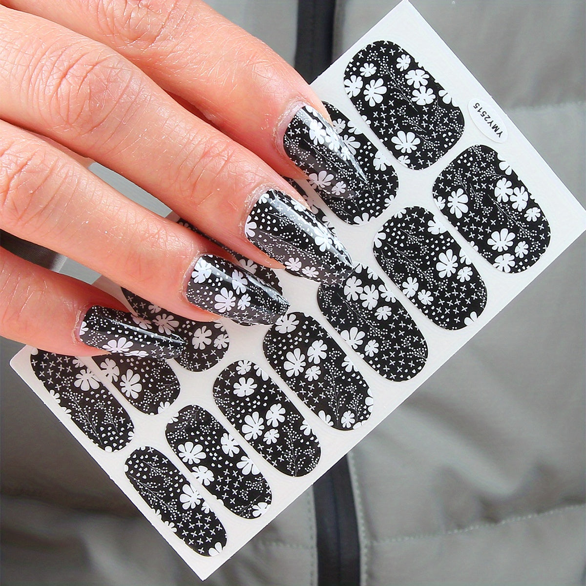 Flower Pattern Nail Polish Stickers Self Adhesive Decal Strips