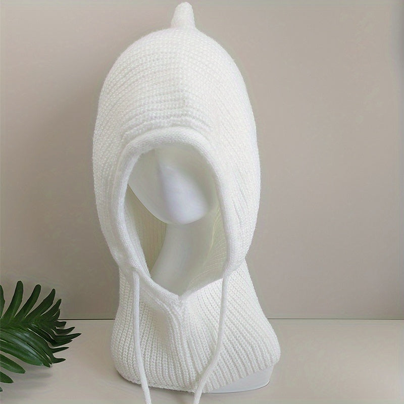 Knit Hat Unisex Warm Balaclava Hoodie Soft Neck Gaiter Beanie