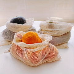 1pc Cotton Fruit Mesh Bag Drawstring Mouth Bag Storage