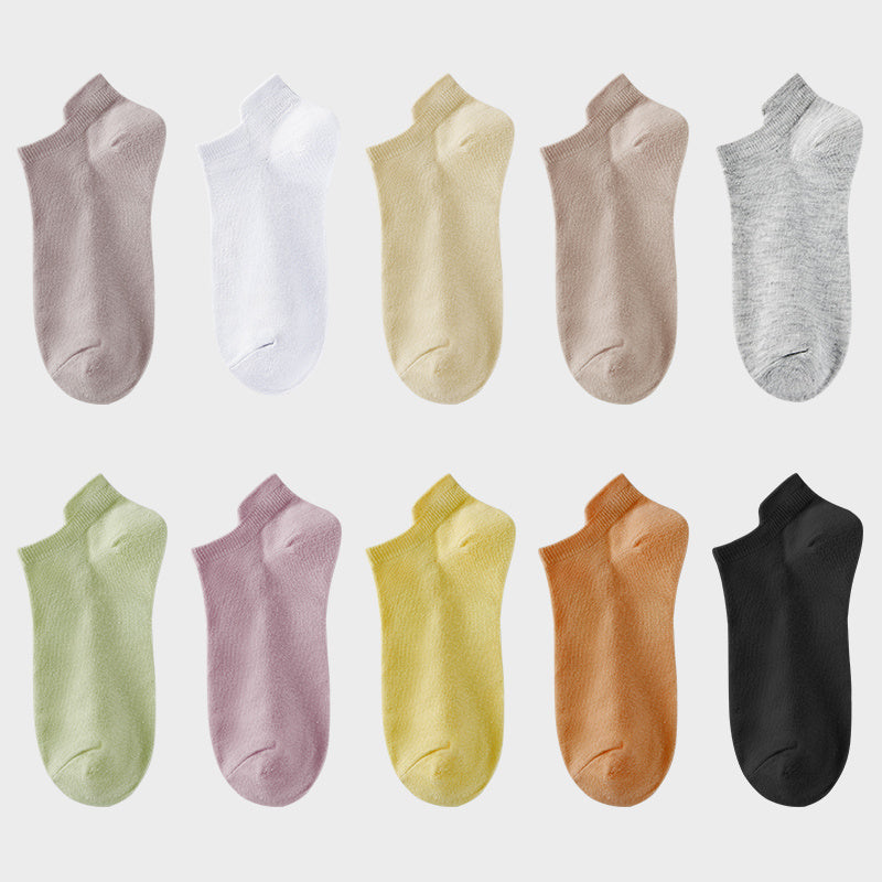 10 Pairs Candy Ankle Socks Low Cut Women's Stockings