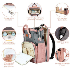 Large Capacity Foldable Mommy Bag Bed Waterproof Diaper Bag