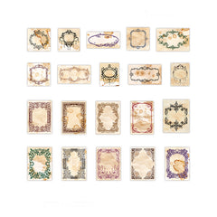 40-Piece Lace Frame Vintage Journal Backing Paper Set - Various Shape