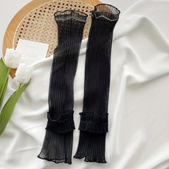 Lace Ruffles Long Gloves Sunscreen UV Protection Sleeves