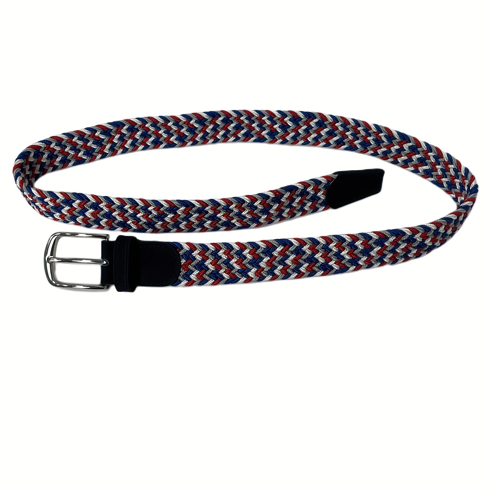 Elastic Sky Square Plaited Belt Men's Canvas Woven Belt