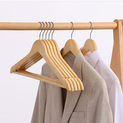 5pcs Non Slip Wooden Hangers Pants Coat Dress Drying Racks Holder