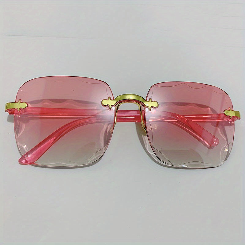 Square Rimless Sunglasses Gradient Glasses UV400