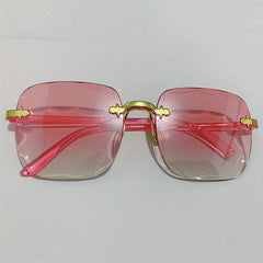 Square Rimless Sunglasses Gradient Glasses UV400