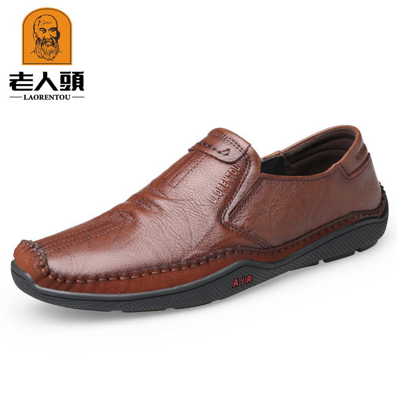 LAORENTOU Men Leather Loafer Shoes Slip On Lightweight Durable Non Slip Driving