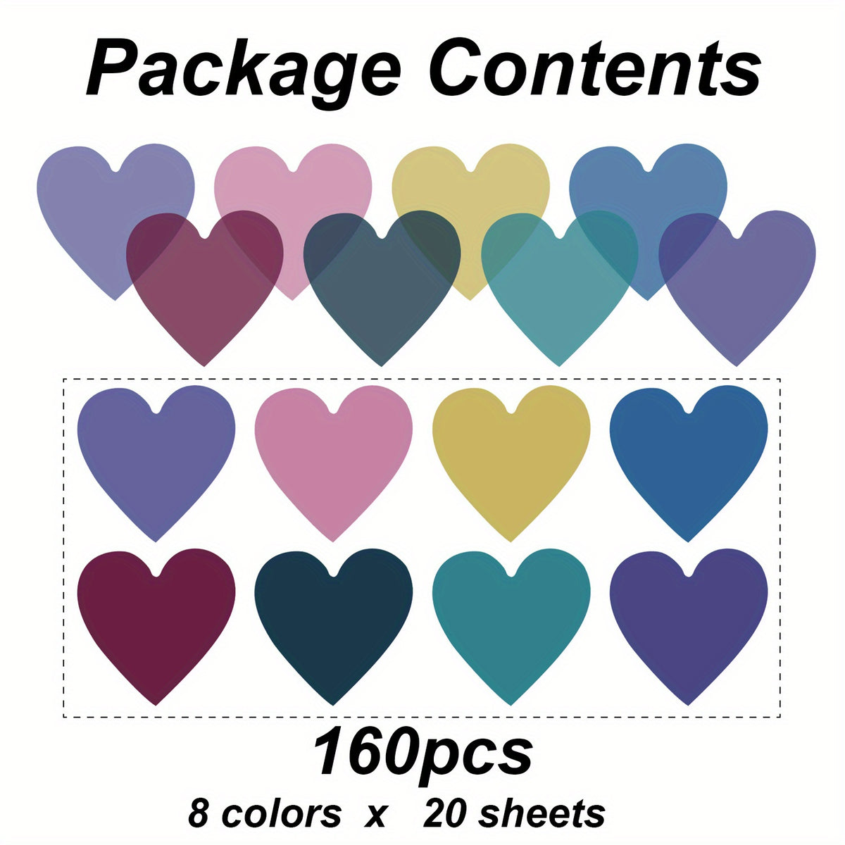 Love Transparent Sticky Notes 4 5x4 5 Cm 8 Colors 20 Sheets Pad