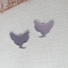 5pcs Chicken Stainless Steel Charm Jewelry Making DIY Crafts