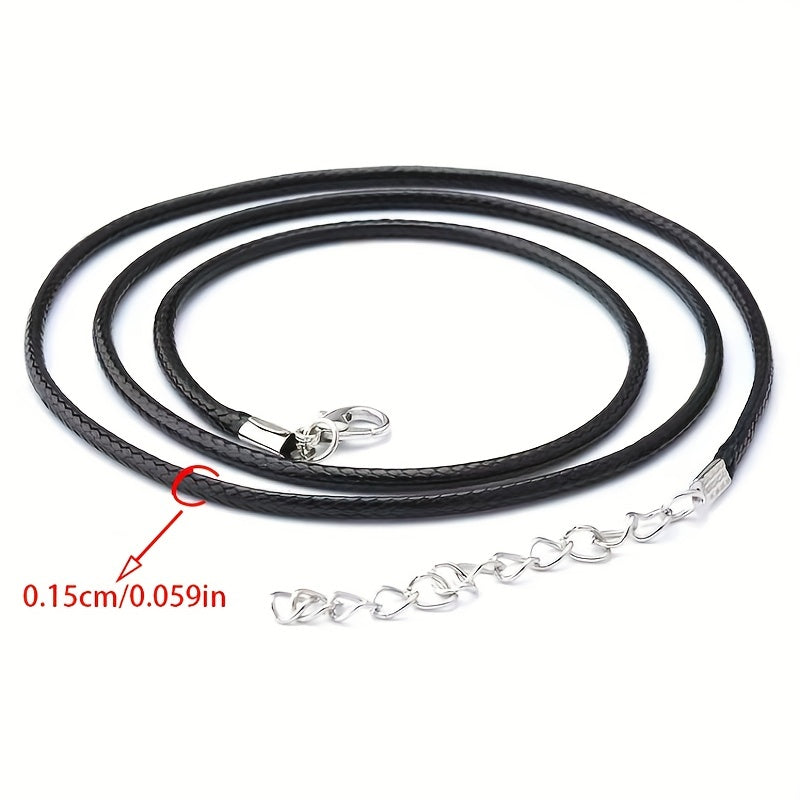 Braided Leather Cord Necklace Chain with Lobster Clasp for Jewelry Making