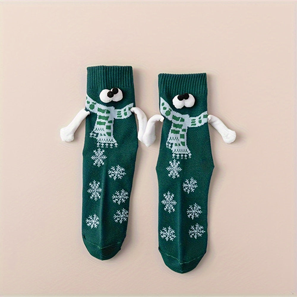 Christmas Cartoon Eyes Decor Socks Women's Stockings