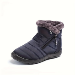 Plush Lined Thermal Snow Boots Keep Warm Flat Toe Snow Shoes