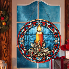 Christmas Acrylic Window Decoration Element Fire Candle Christmas Tree