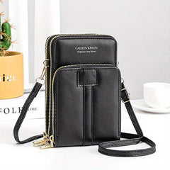 Vertical Layer Wallet Women Zipper Faux Leather Coin Purse
