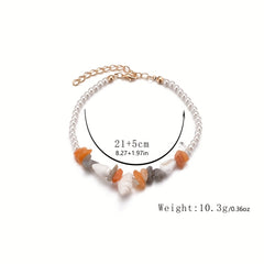 Ocean Style Shell Pendant Beaded Anklet Adjustable Ankle Bracelet