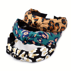 Leopard Pattern Dyeing Fabric Headband Bohemian Style Hair Accessory