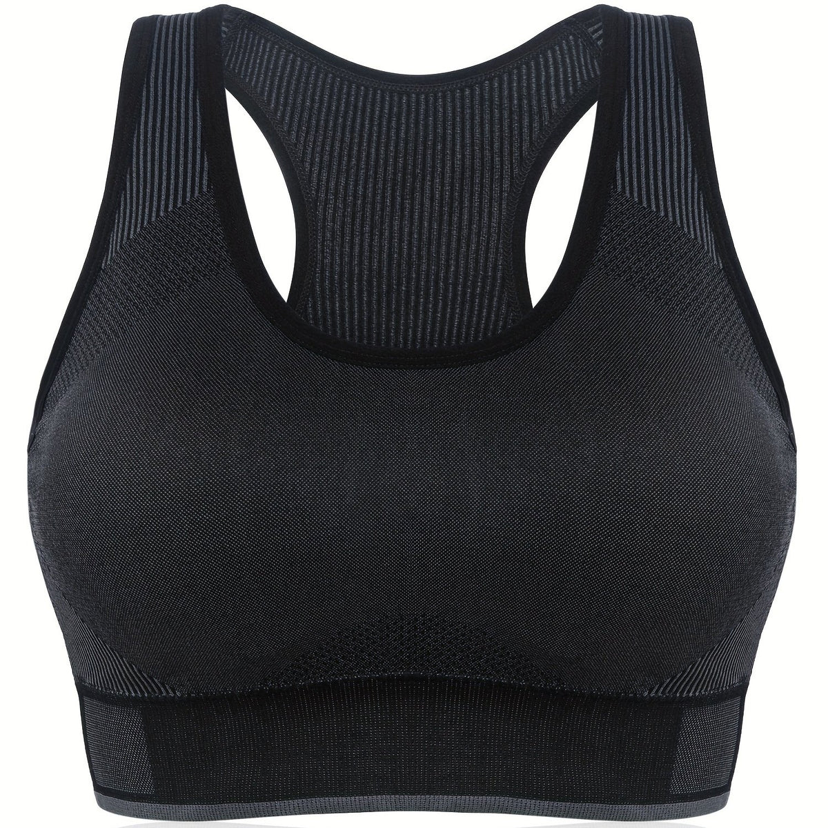  Sports Bra Women's Plus Striped Racer Back Workout Bra