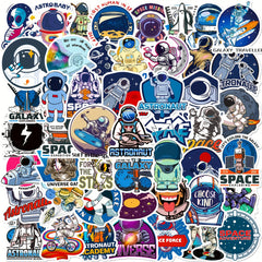 50pcs Space Stickers Waterproof for Laptops Water Bottles Skateboards