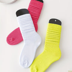 3 Pairs Slouch Crew Socks Cozy & Breathable Women's Stockings