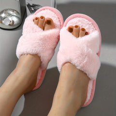 Women's Cross Strap Slippers Lightweight Open Toe Slip On Shoes
