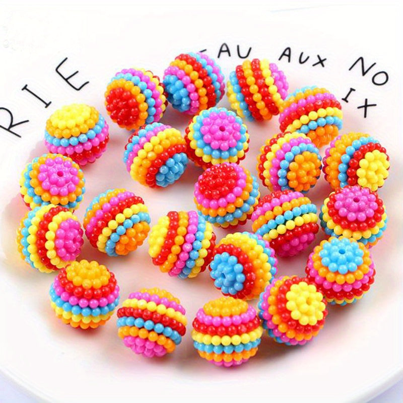 10pcs Acrylic Pearl Beaded Ball DIY Jewelry Making Material