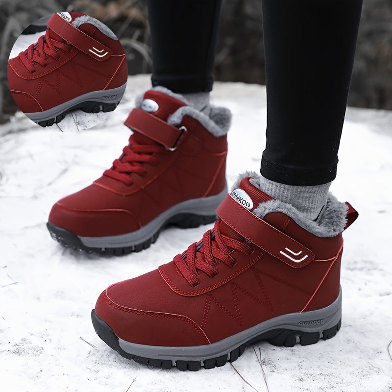 Fur Fleece Lined Snow Boots Waterproof Non Slip High Top Snow Shoes