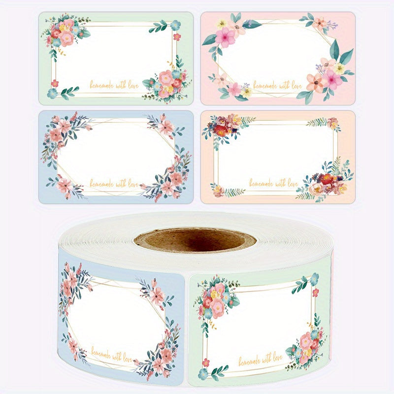 250pcs Flowers Name Labels Kitchen Blank Handwritten Date Stickers