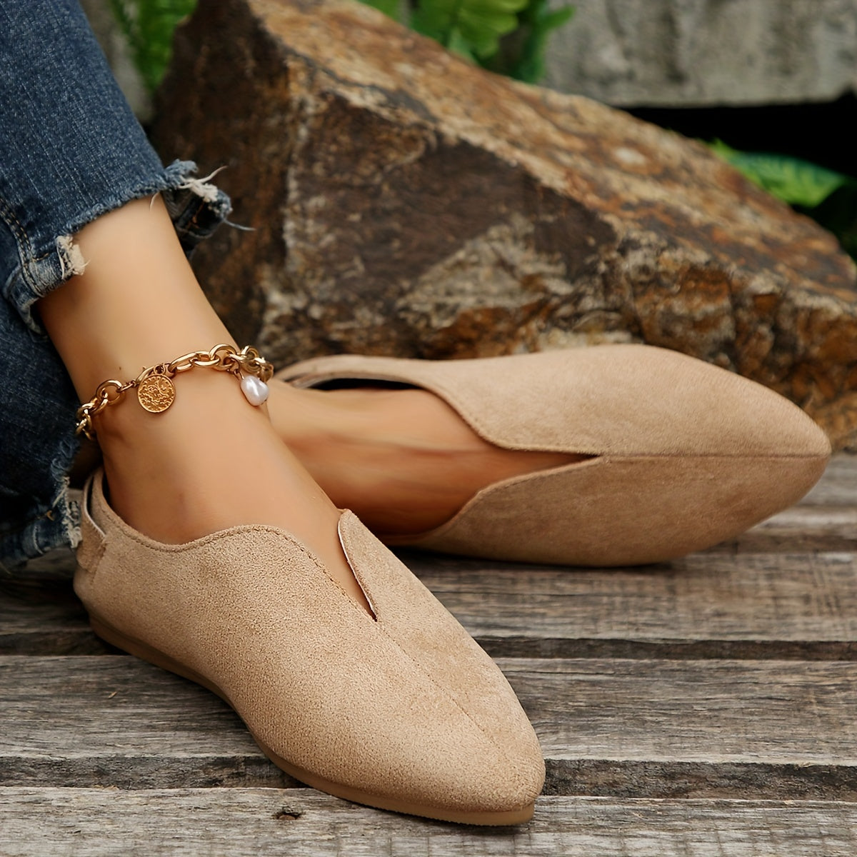 Lightweight Closed Toe Slip On Shoes with Buckle Strap Details