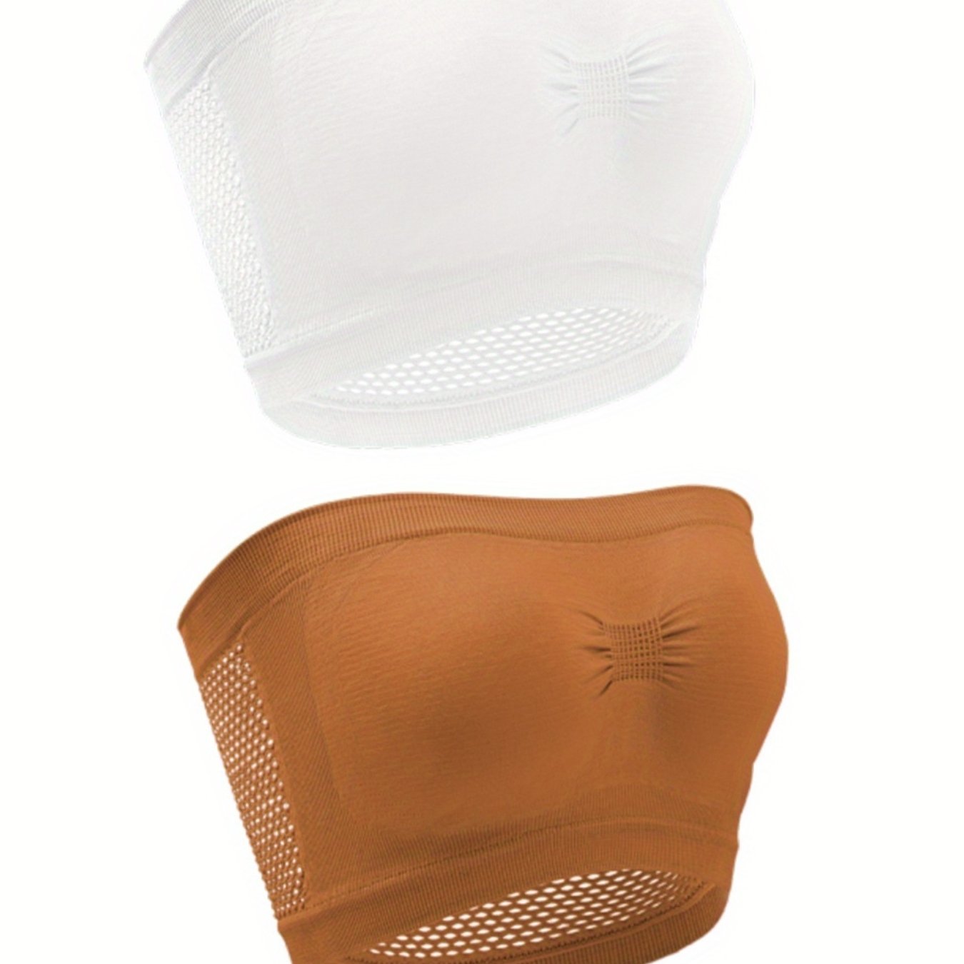 2 Pack Plus Size Sports Tube Bra Set Breathable Mesh Chest Wrap 2pcs Set