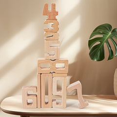 Wood Number Blocks 1-10 Math Learning Toy - Holiday Gift
