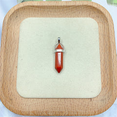 Crystal Tower Pendant Natural Quartz Point Wand Charm Obelisk 41mm