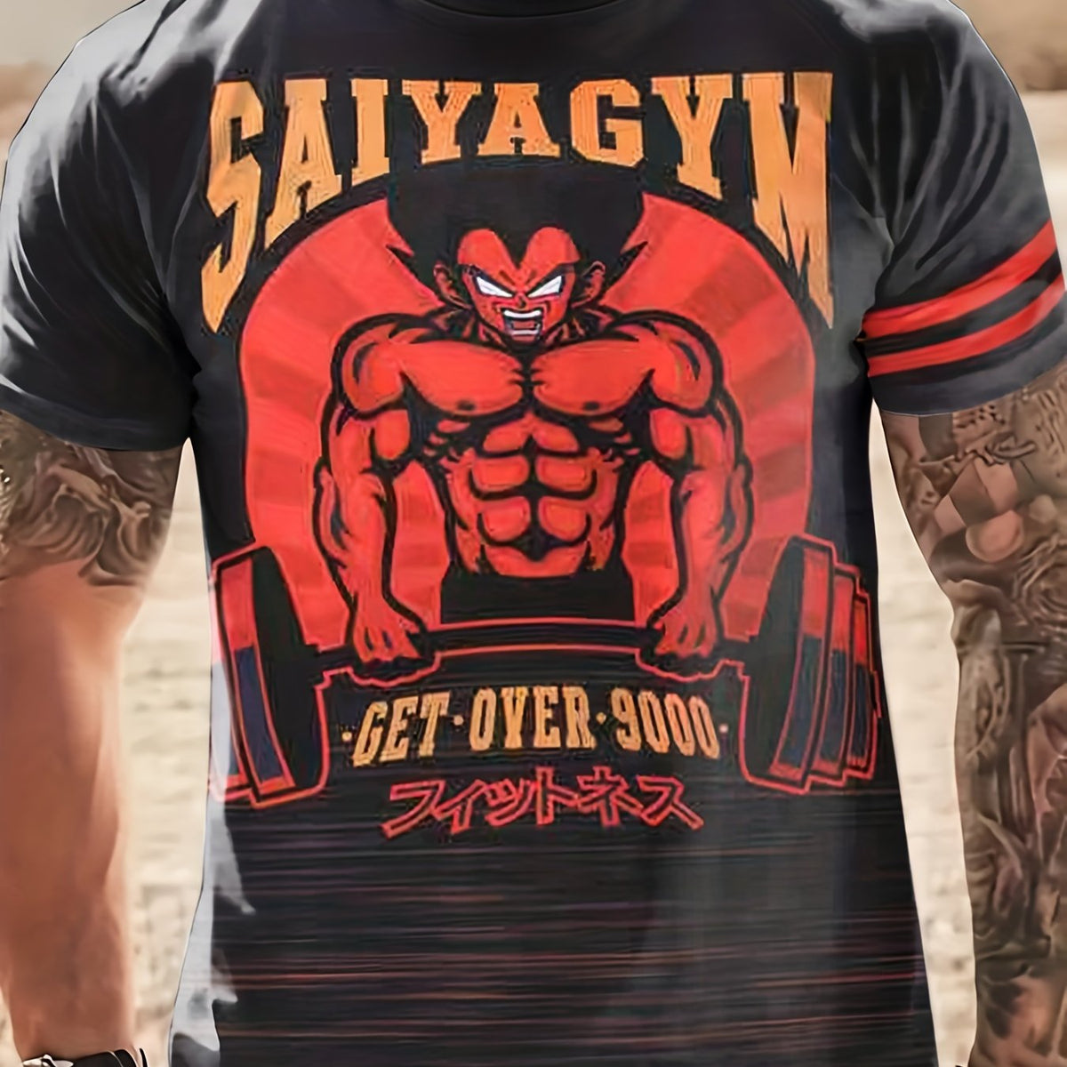 Men's Weightlifting 3D Print Stretch Tee for Summer Outdoor Activities