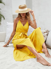 V Neck Wide Leg Jumpsuit for Women