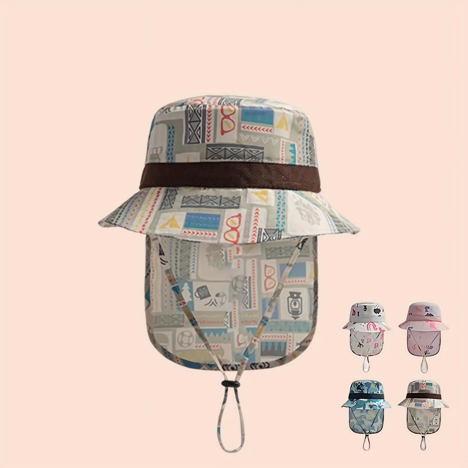 Kids Sunscreen Beach Hat Adjustable Baby Fisherman Hat