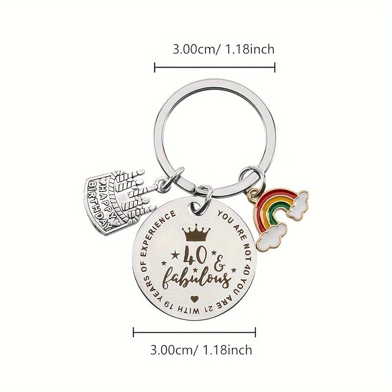 Stainless Steel Birthday Keychain for Him & Her