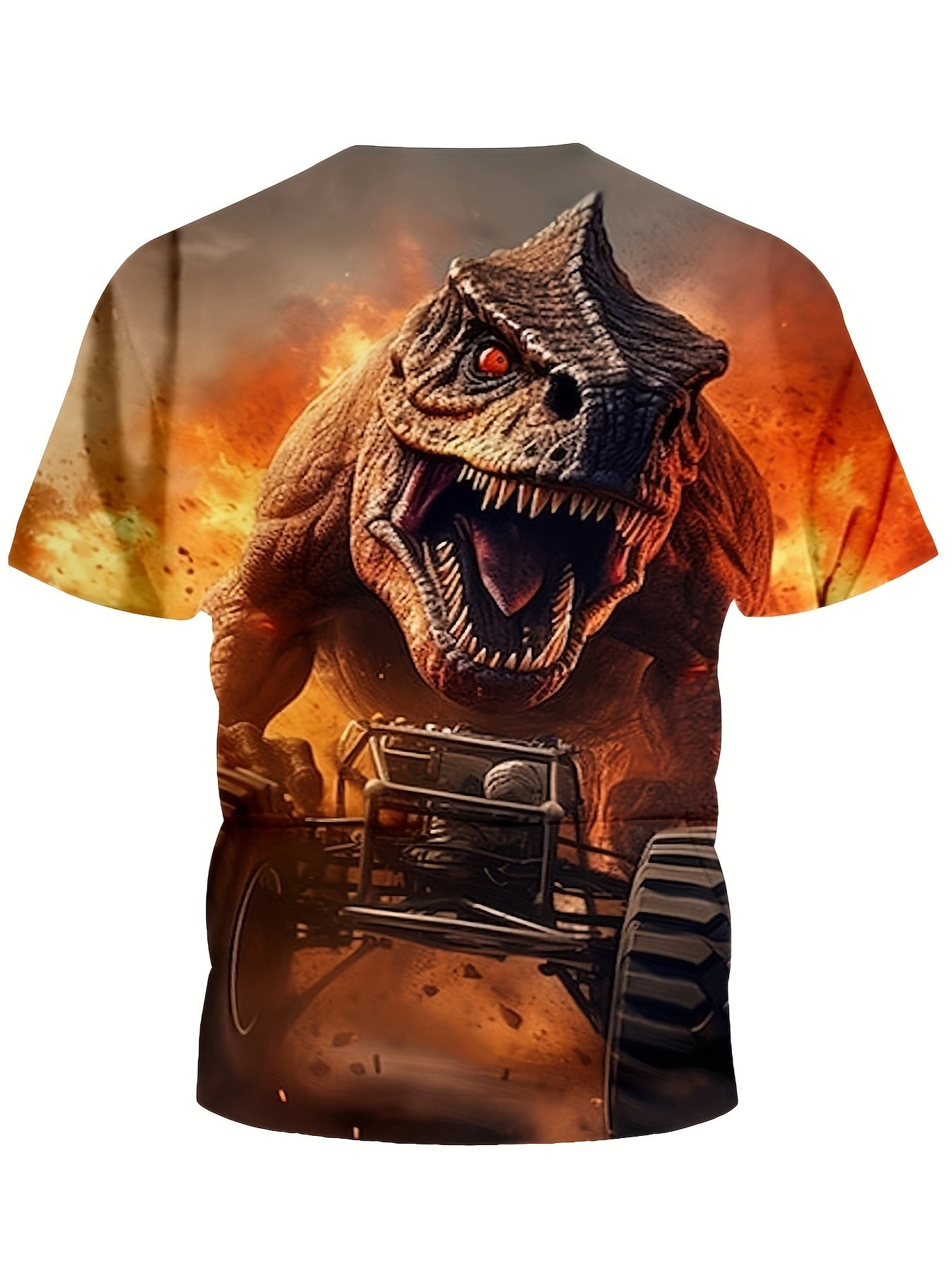 3D Dinosaur Graphic Short Sleeve T-shirt for Boys Girls