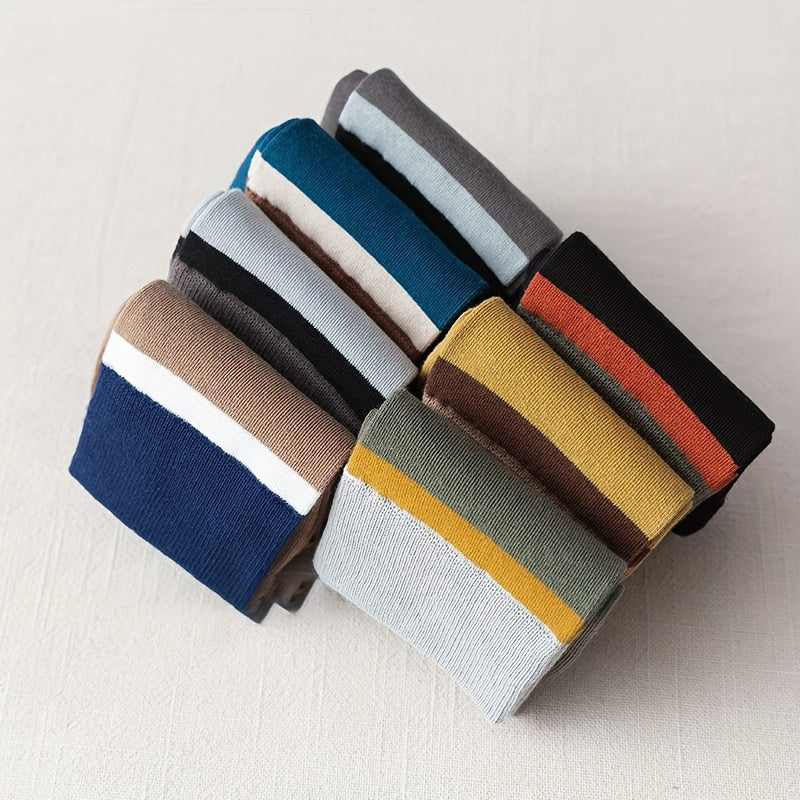 Colorblock Crew Socks Comfy & Breathable Mid Tube Women's Stockings