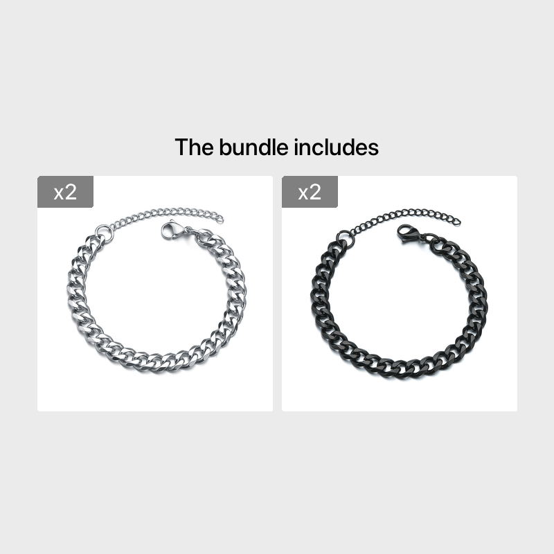Men's Titanium Cuban Bracelet Chain Jewelry